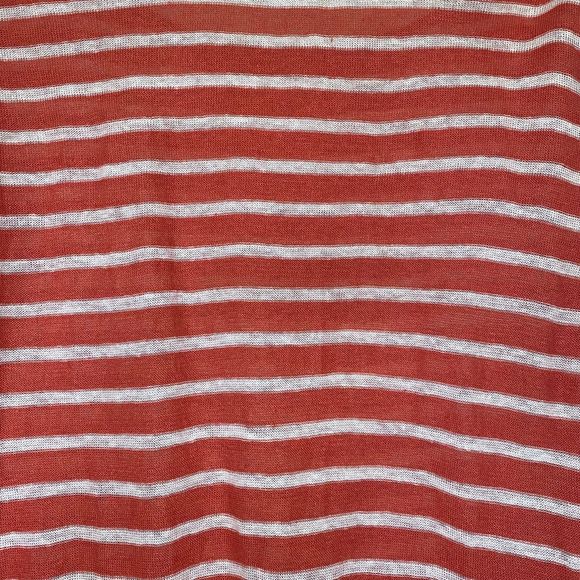 VINCE woman's size small S linen striped orange pullover lightweight sweater - Picture 7 of 9